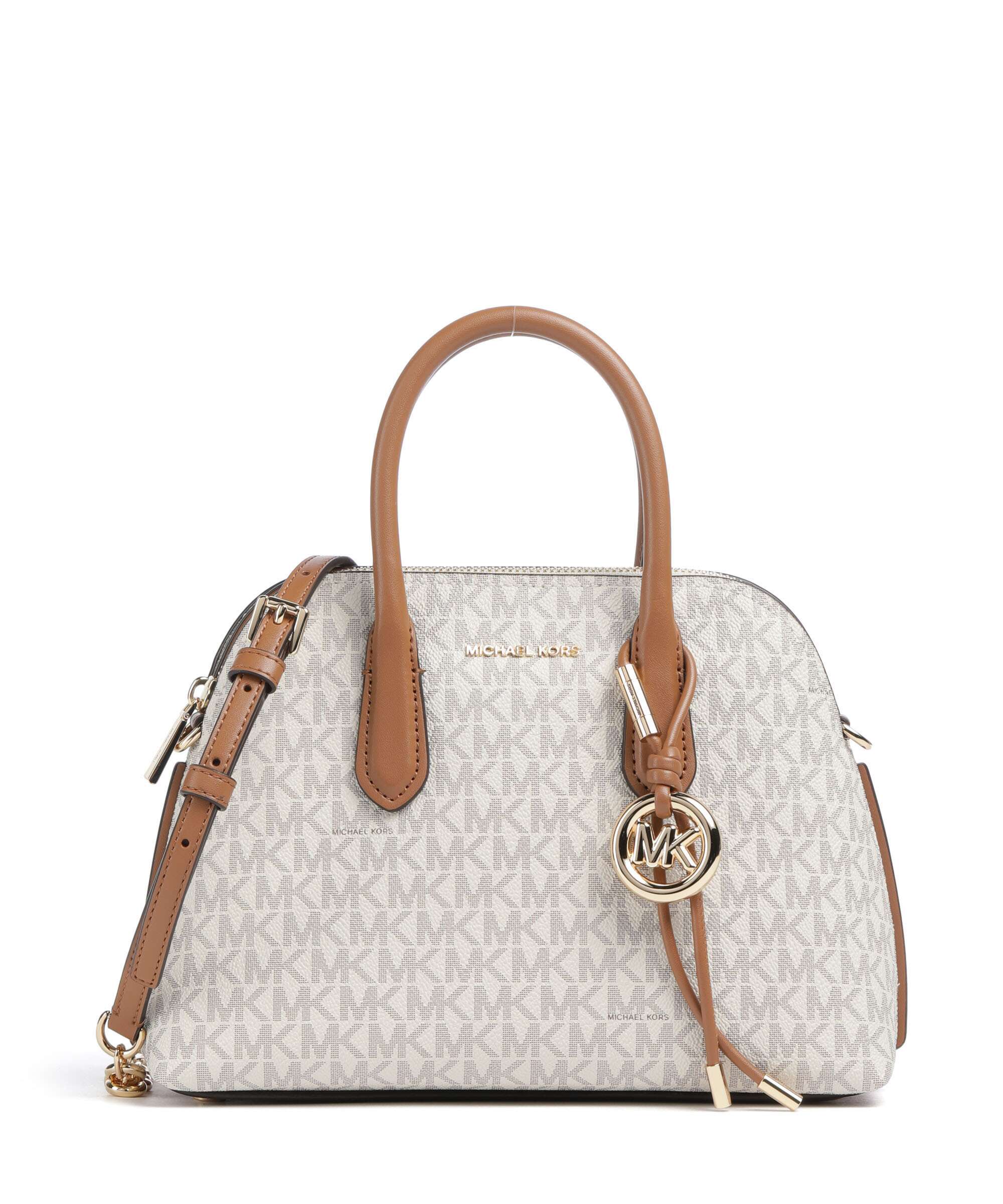 Michael Kors Freddie Medium Handtas imitatieleer vanilla/acorn