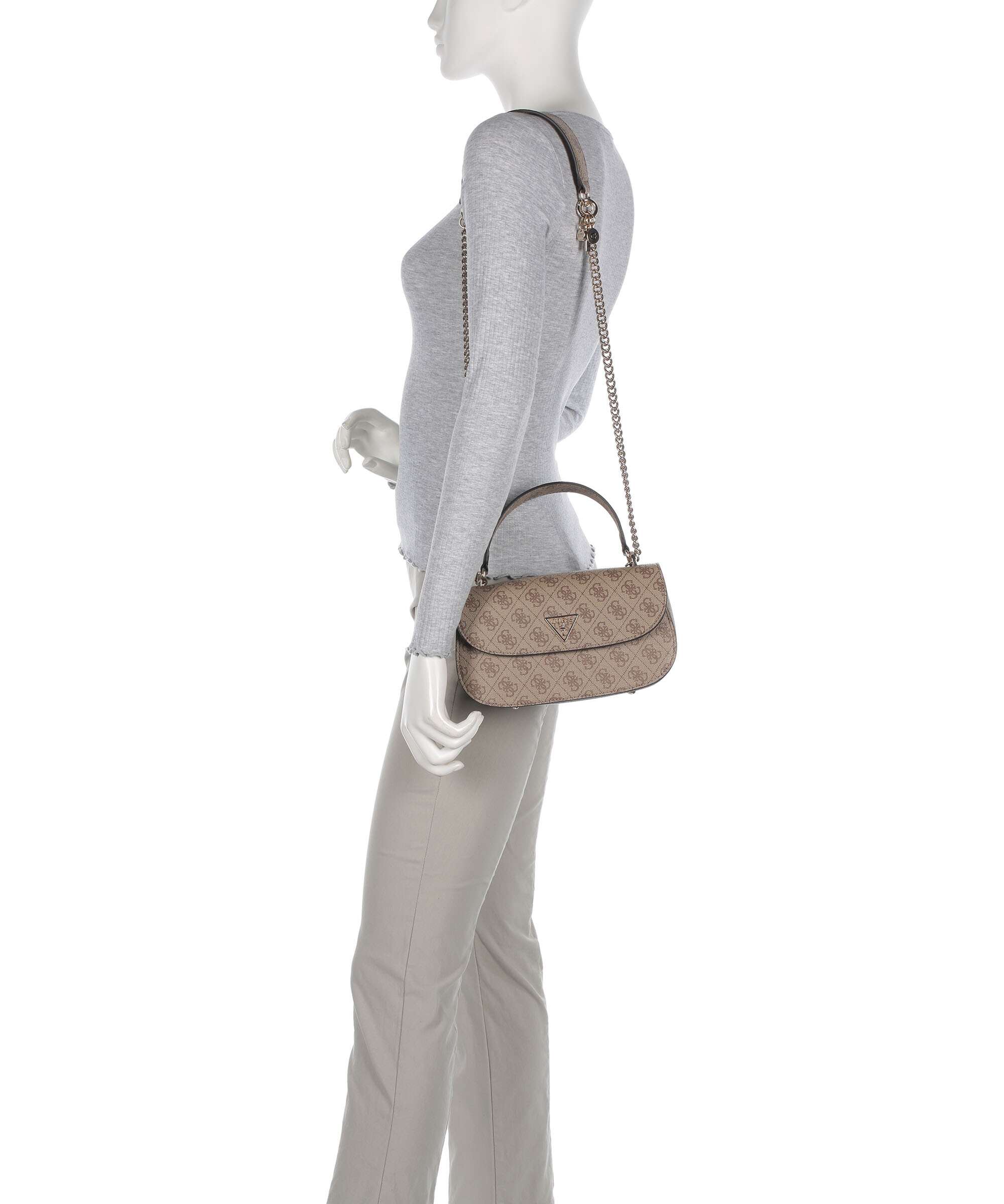 Guess Erica Eco Shoulder bag latte logo