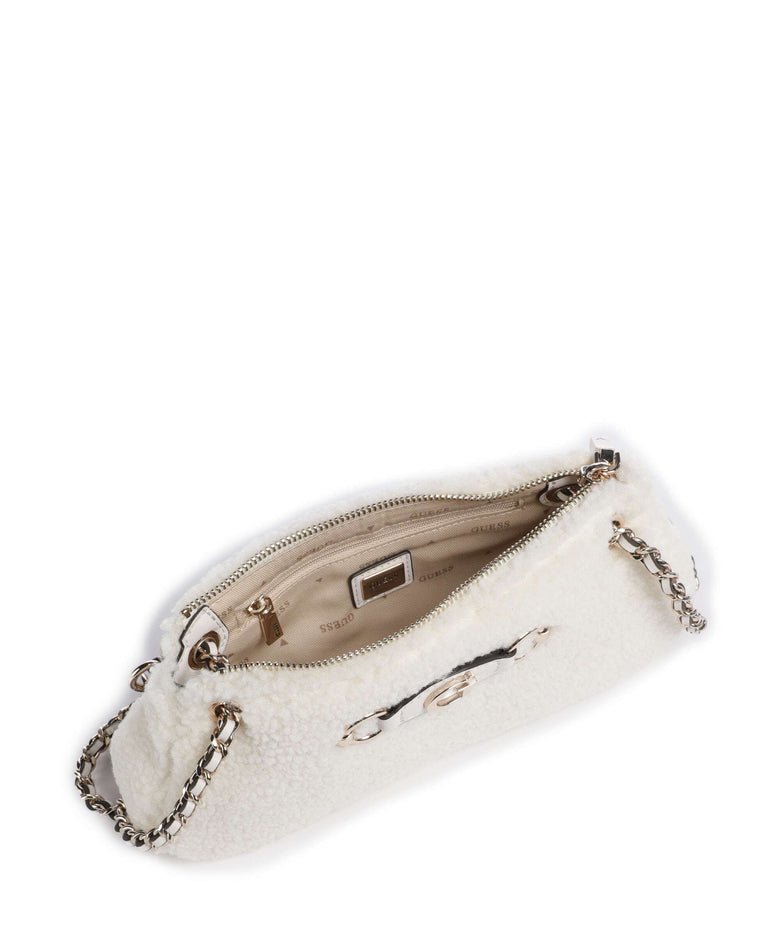 Guess Aslia Shearling Shoulder bag white