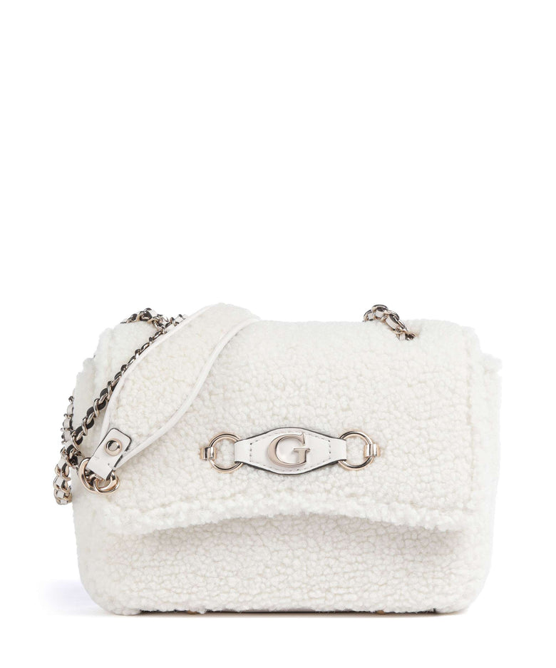 Guess Aslia Shearling Shoulder bag white