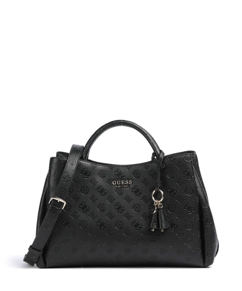 Guess Phoebe Peony Debossed Handbag black logo