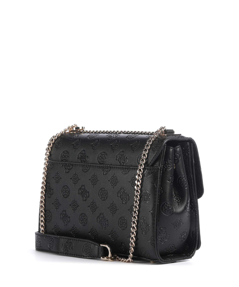 Guess Phoebe Peony Debossed Shoulder bag black logo