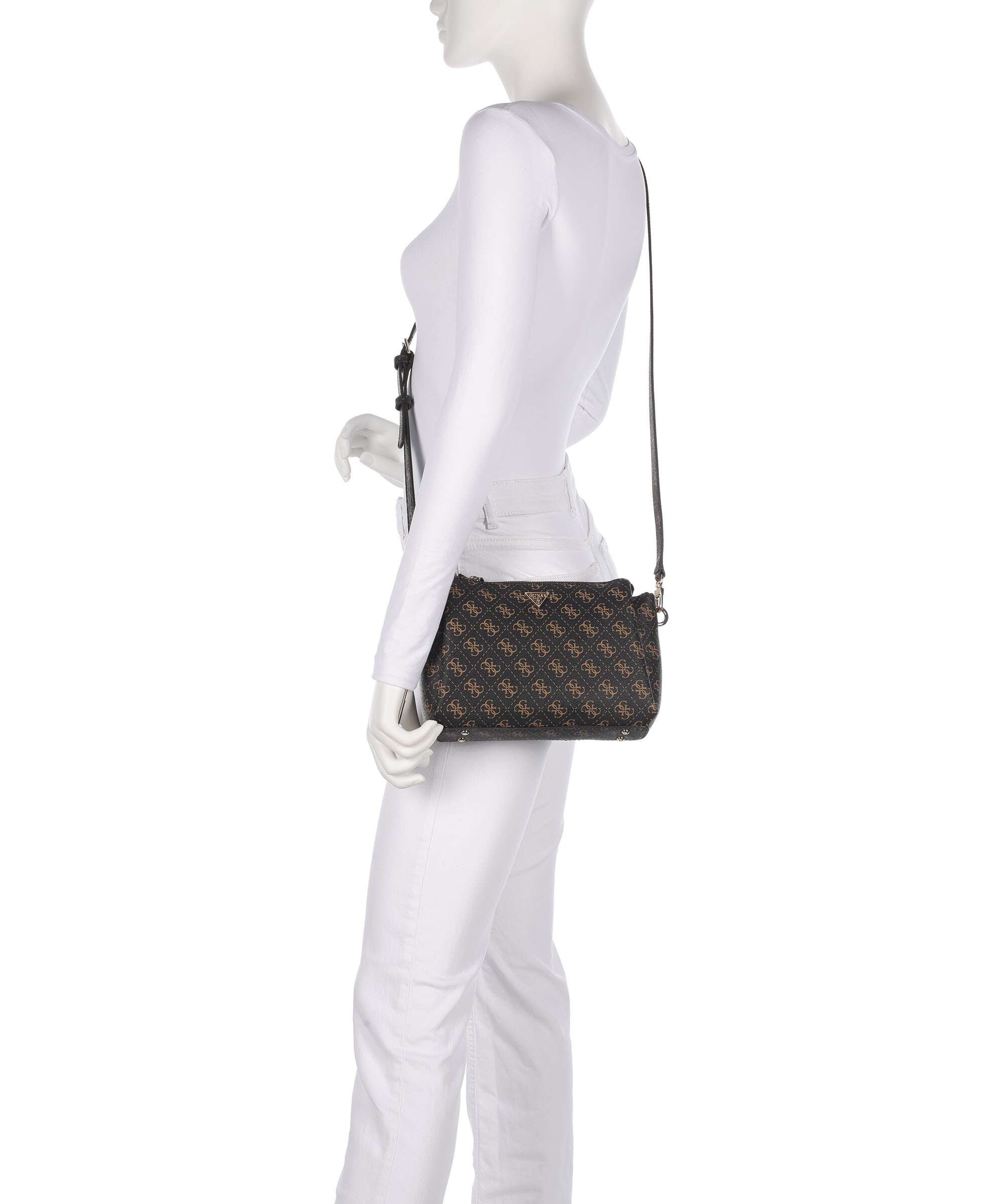 Guess Noelle Q Logo Crossbody bag brown logo