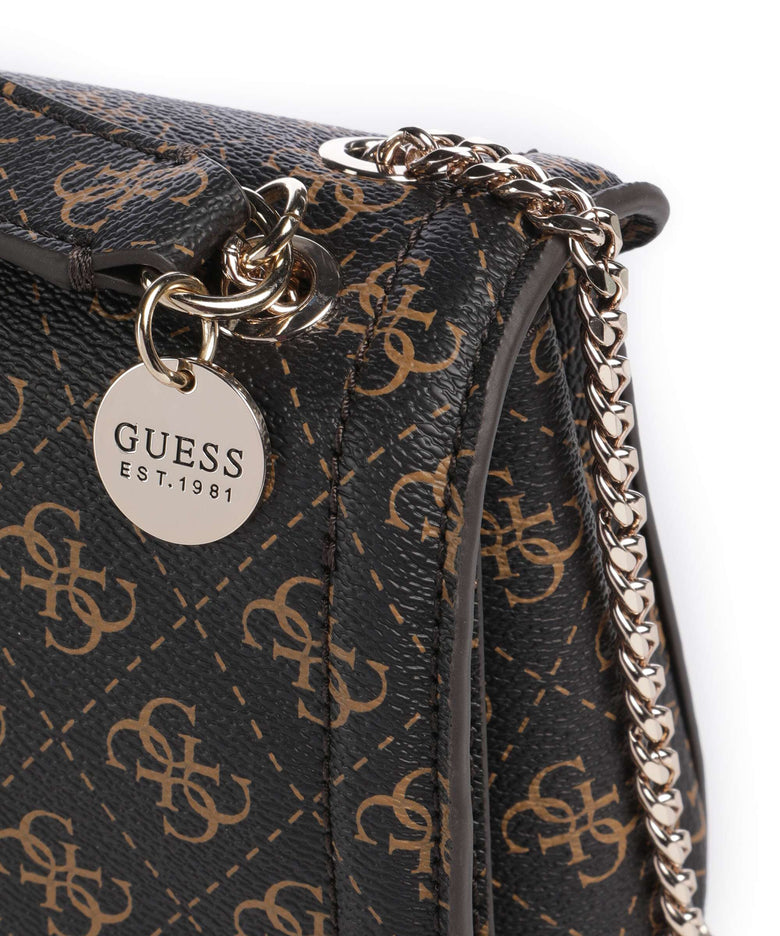 Guess Noelle Q Logo Shoulder bag brown logo