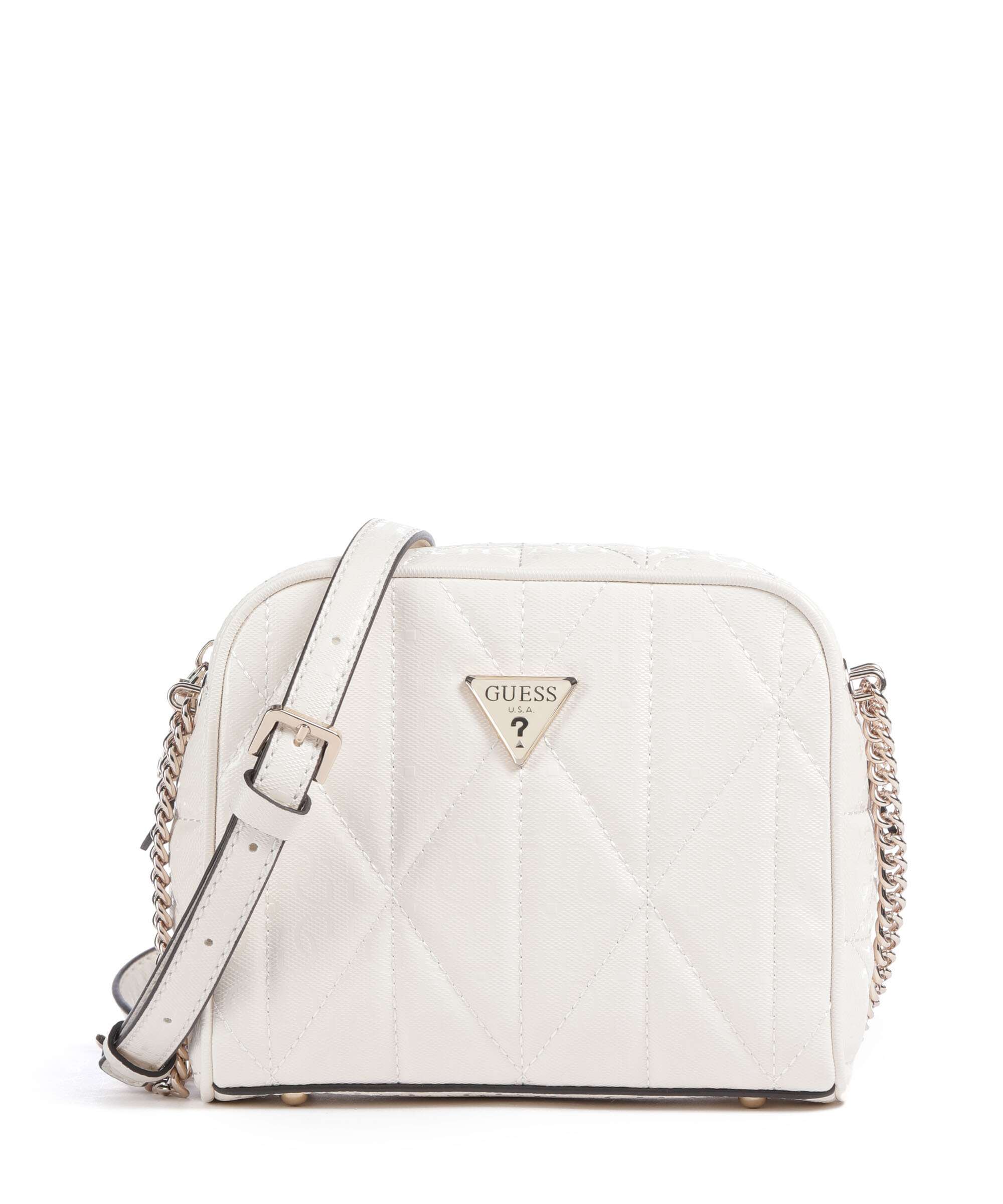 Guess Aldina G-Shine Crossbody tas imitatieleer offwhite
