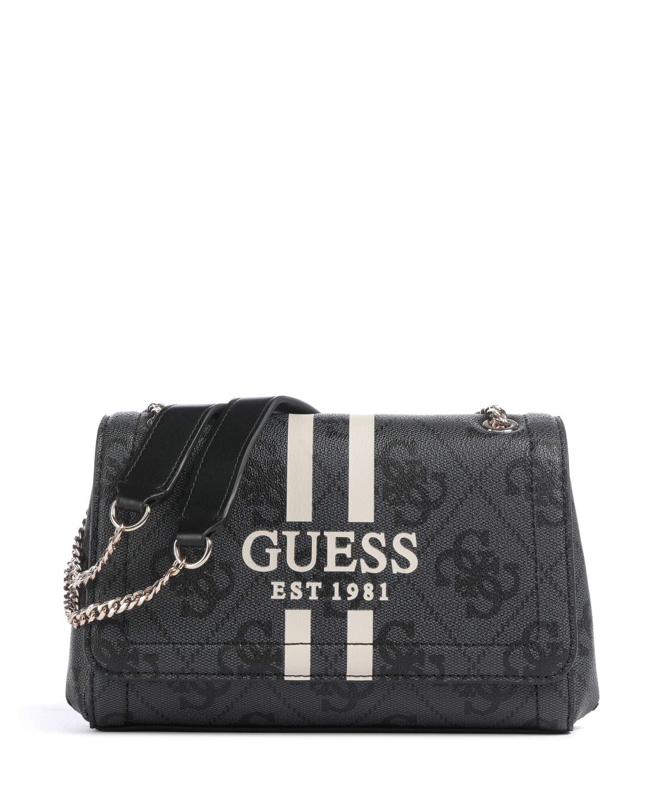 Guess Noelle 4G Logo Shoulder bag coal logo