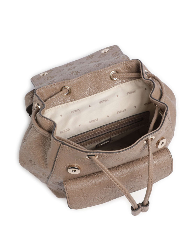 Guess Cresidia Backpack dark taupe logo