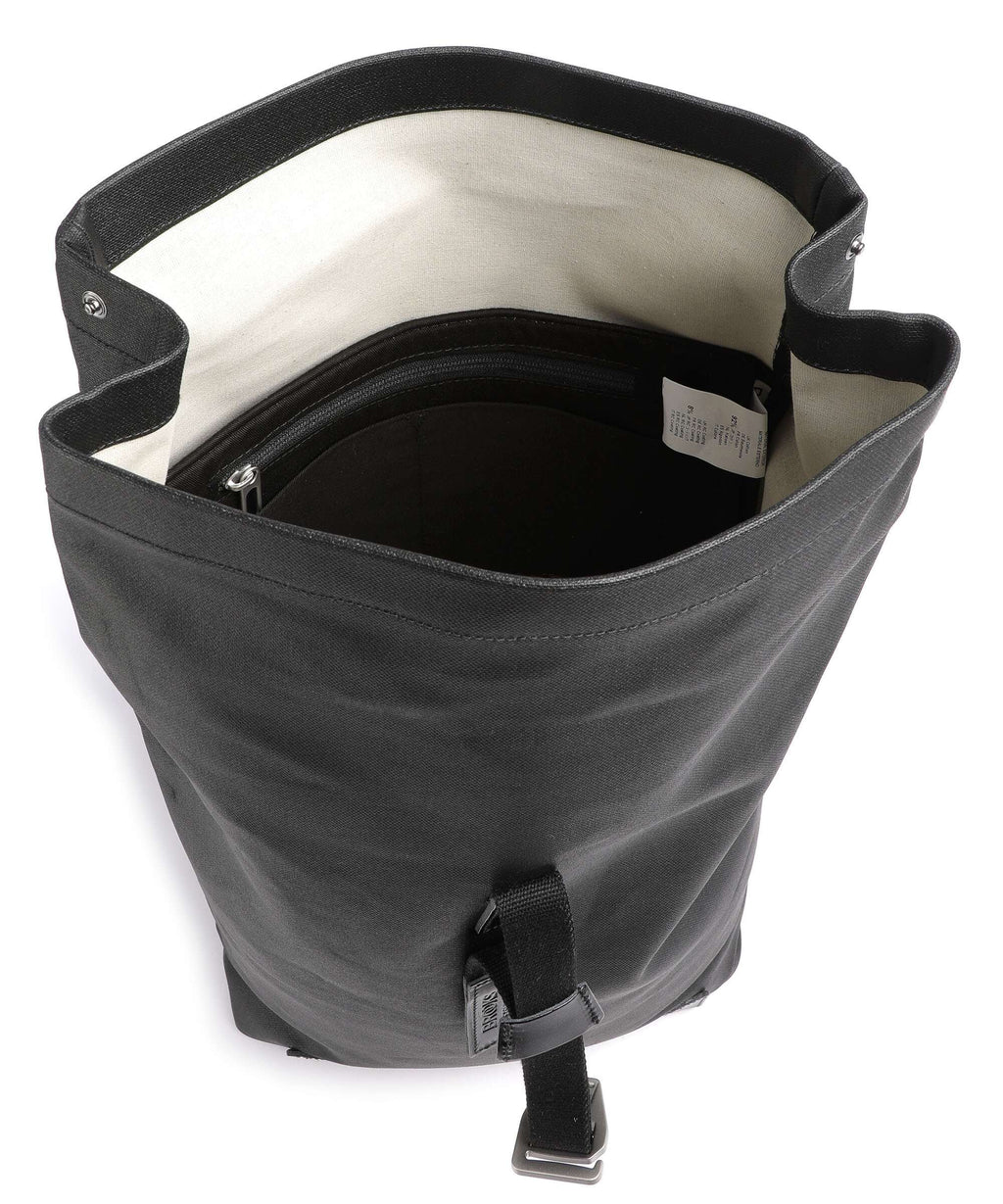 Brooks England Pickwick Cotton Canvas Large Rolltop backpack black