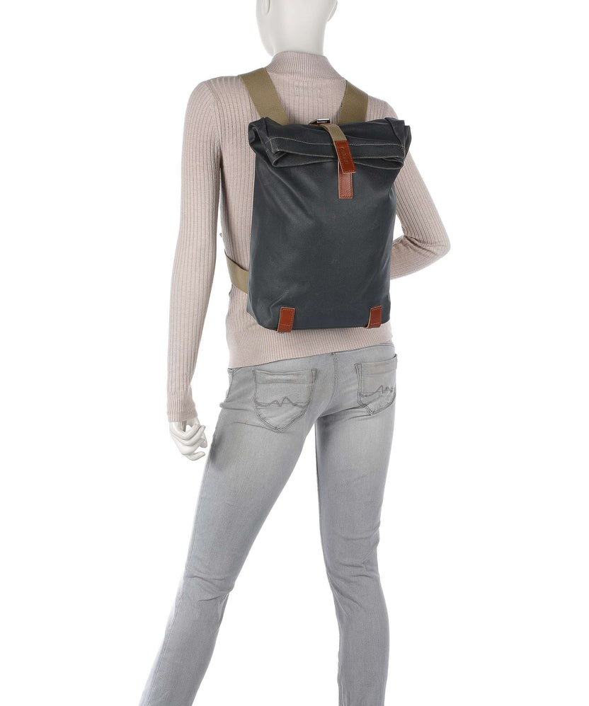 Brooks England Pickwick Cotton Canvas Small Rolltop backpack grey