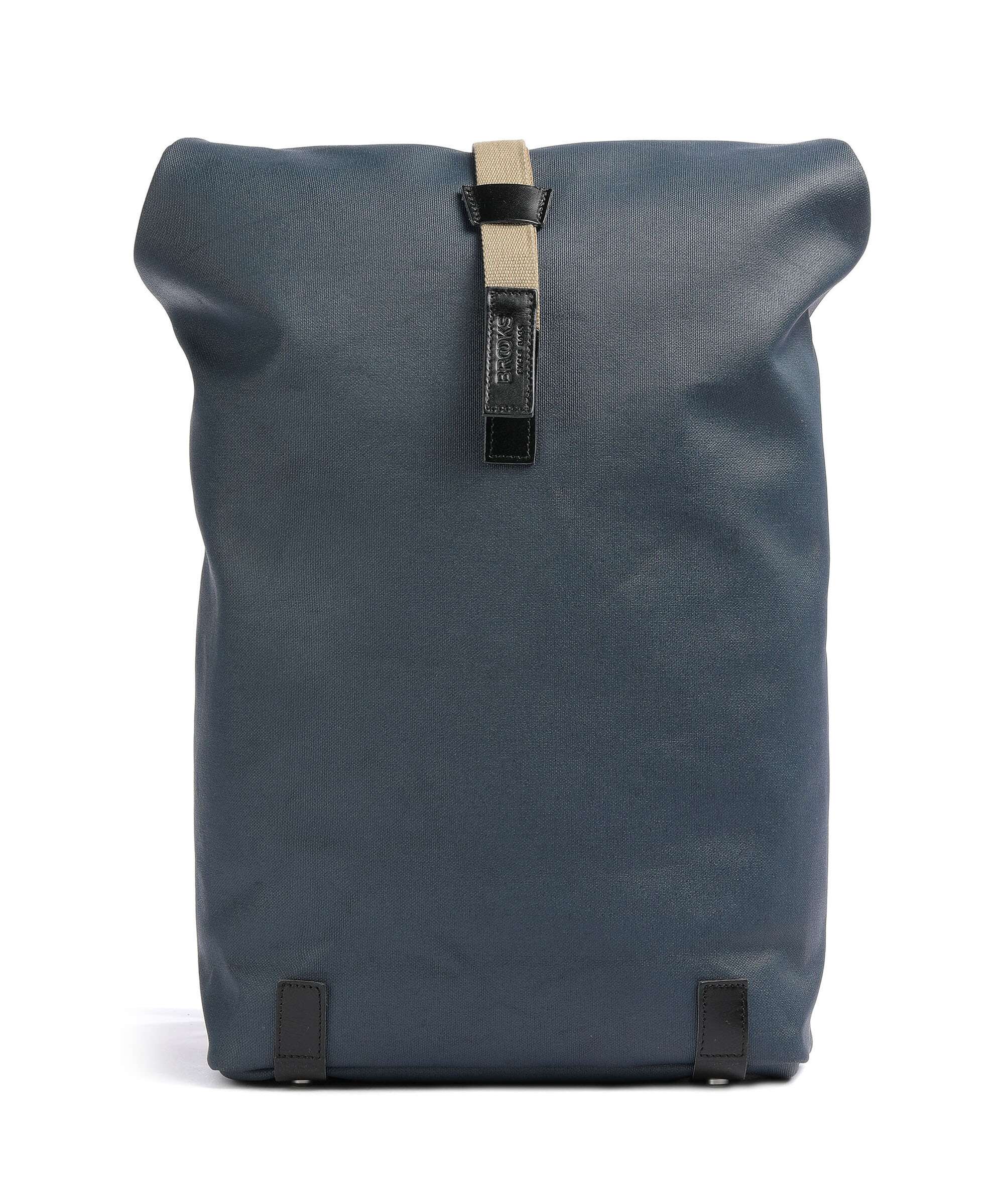Brooks England Pickwick Cotton Canvas Large Rolltop backpack dark blue