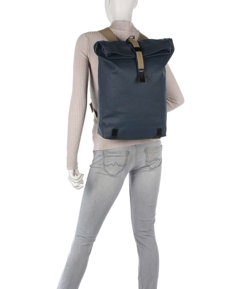 Brooks England Pickwick Cotton Canvas Large Rolltop backpack dark blue