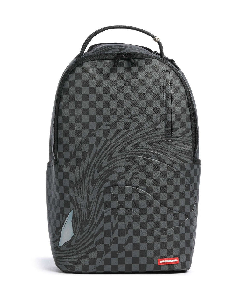 Sprayground Checker Shark Trail Backpack black/gray