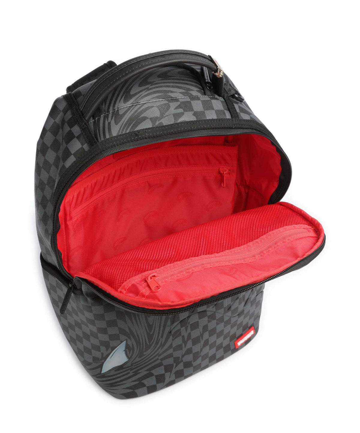 Sprayground Checker Shark Trail Backpack black/gray
