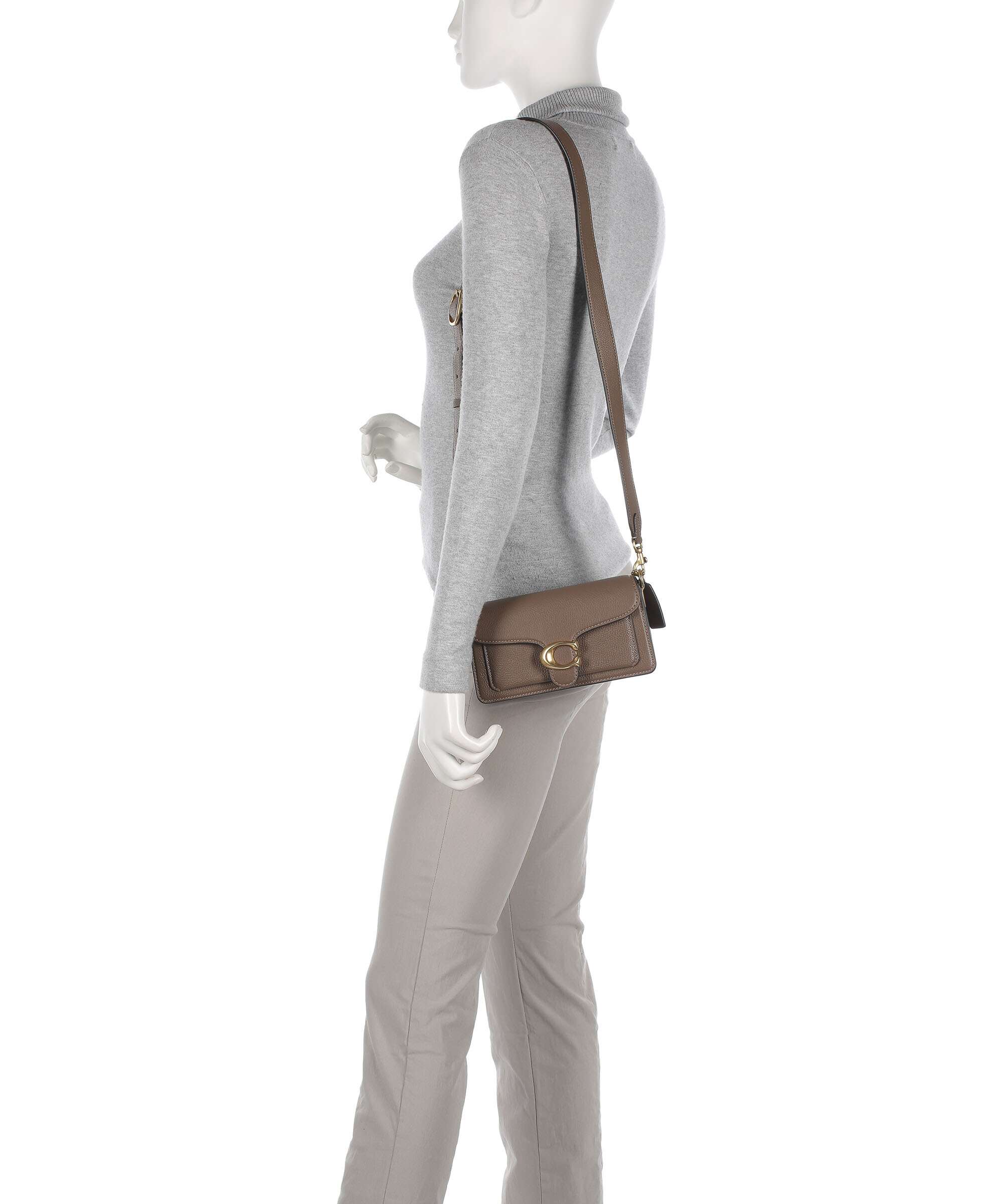 Coach Tabby 20 Crossbody tas generfd leer dark stone - CM546-B4CBD
