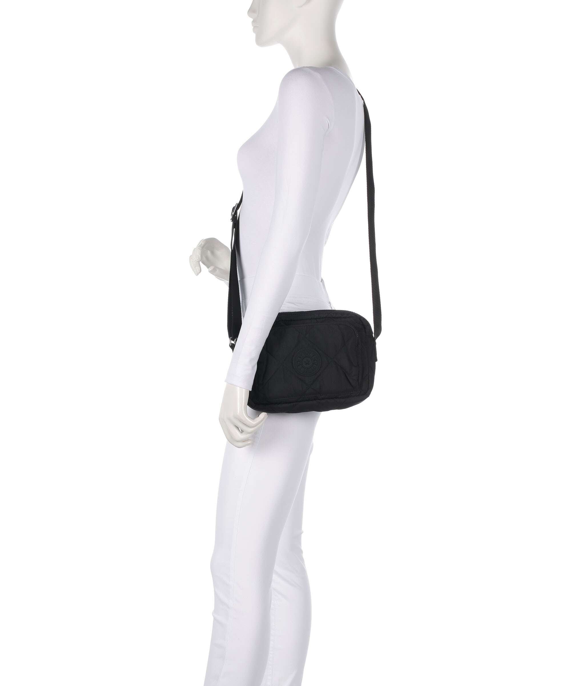 Kipling Crinkled Quilt Abanu M Zip Crossbody bag cosmic black
