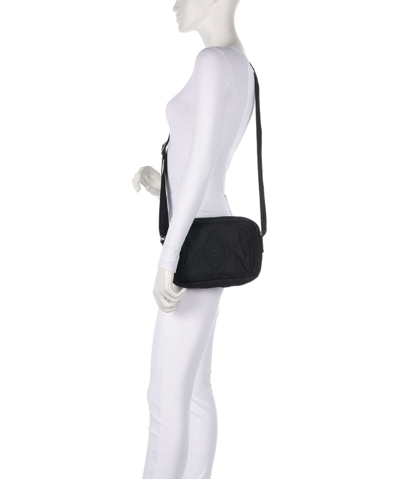 Kipling Crinkled Quilt Abanu M Zip Crossbody bag cosmic black