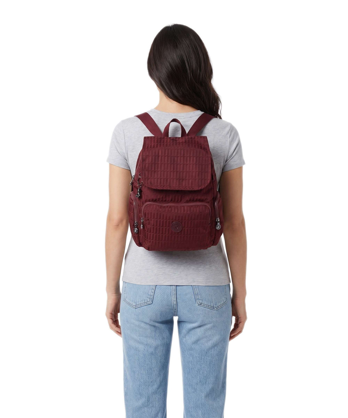 Kipling Elevated City Zip S Backpack maroon tile