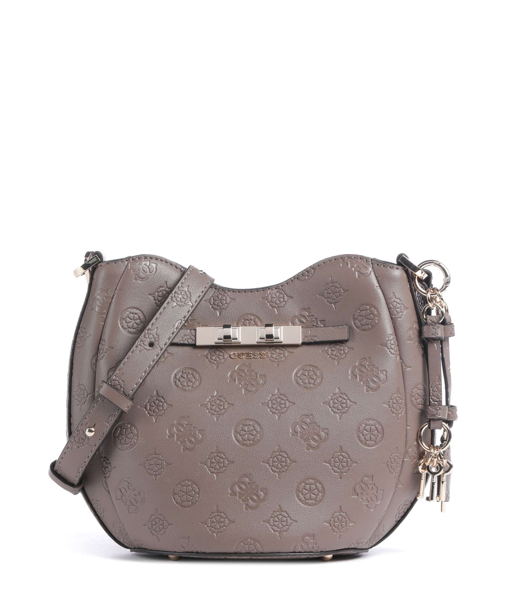 Guess Carmella Bucket bag taupe logo