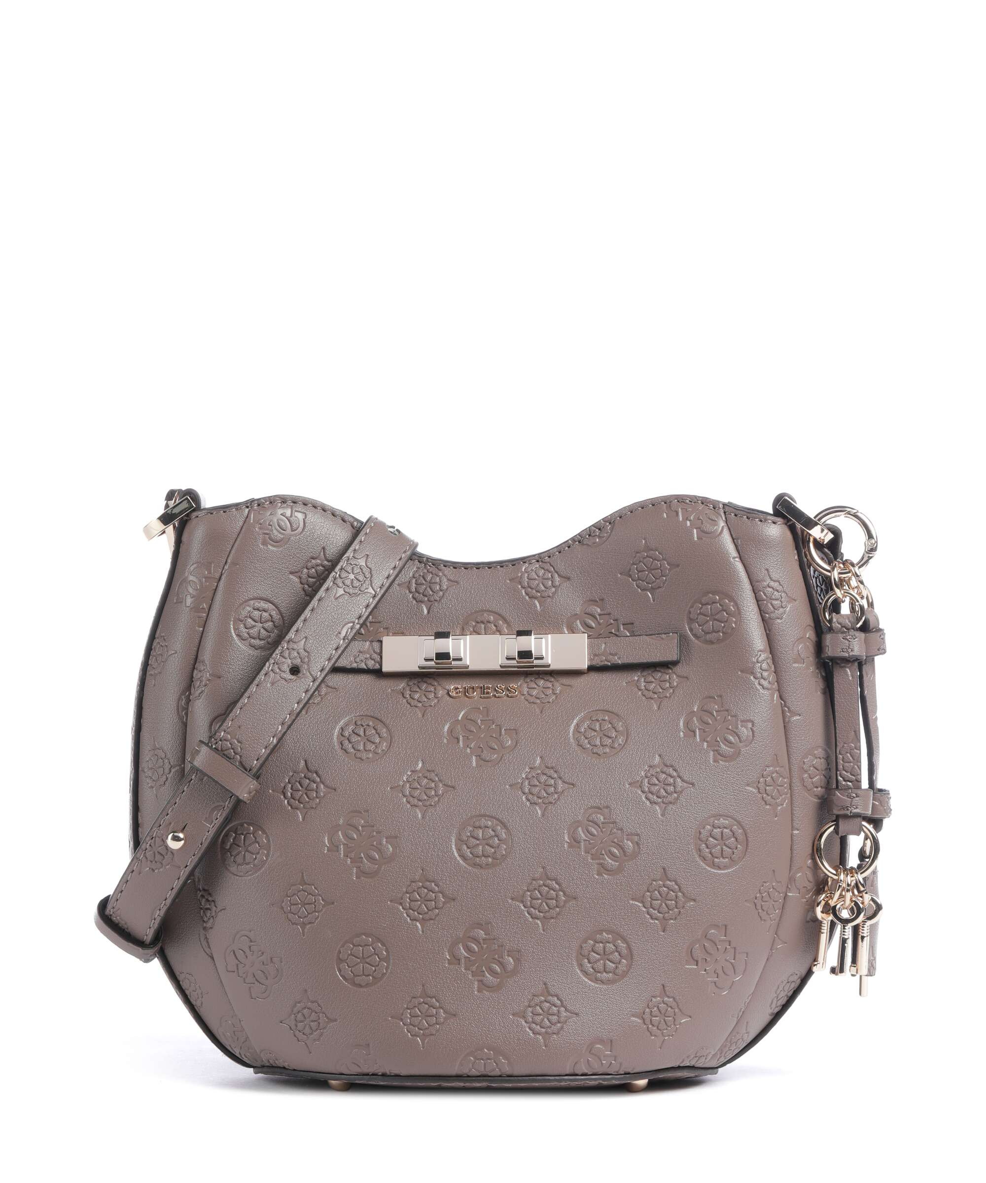 Guess Carmella Bucket bag taupe logo