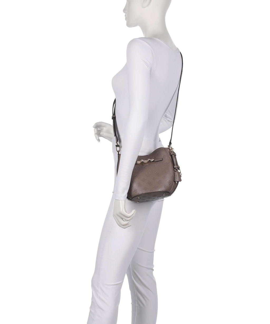 Guess Carmella Bucket bag taupe logo