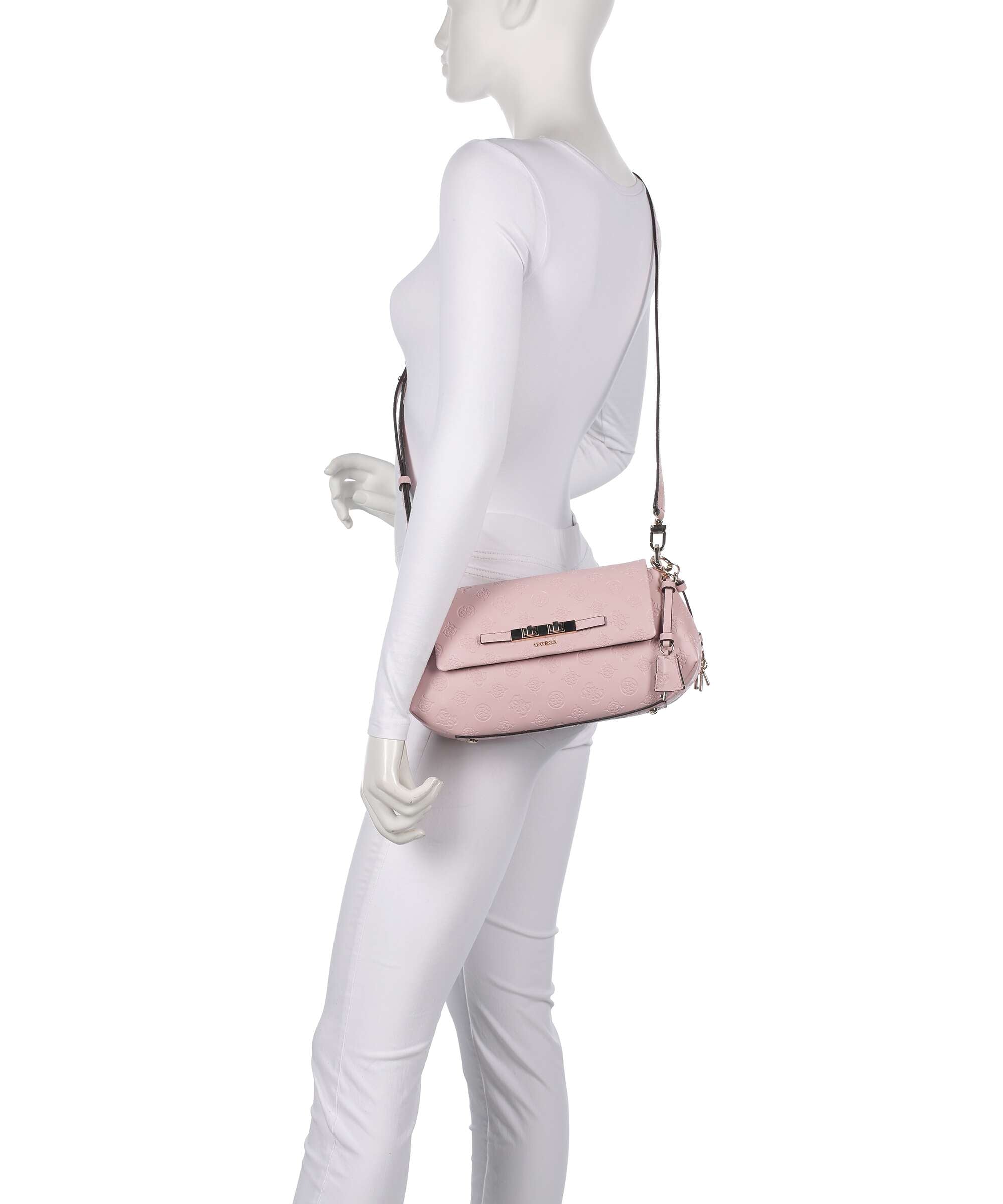 Guess Carmella Crossbody bag light pink logo