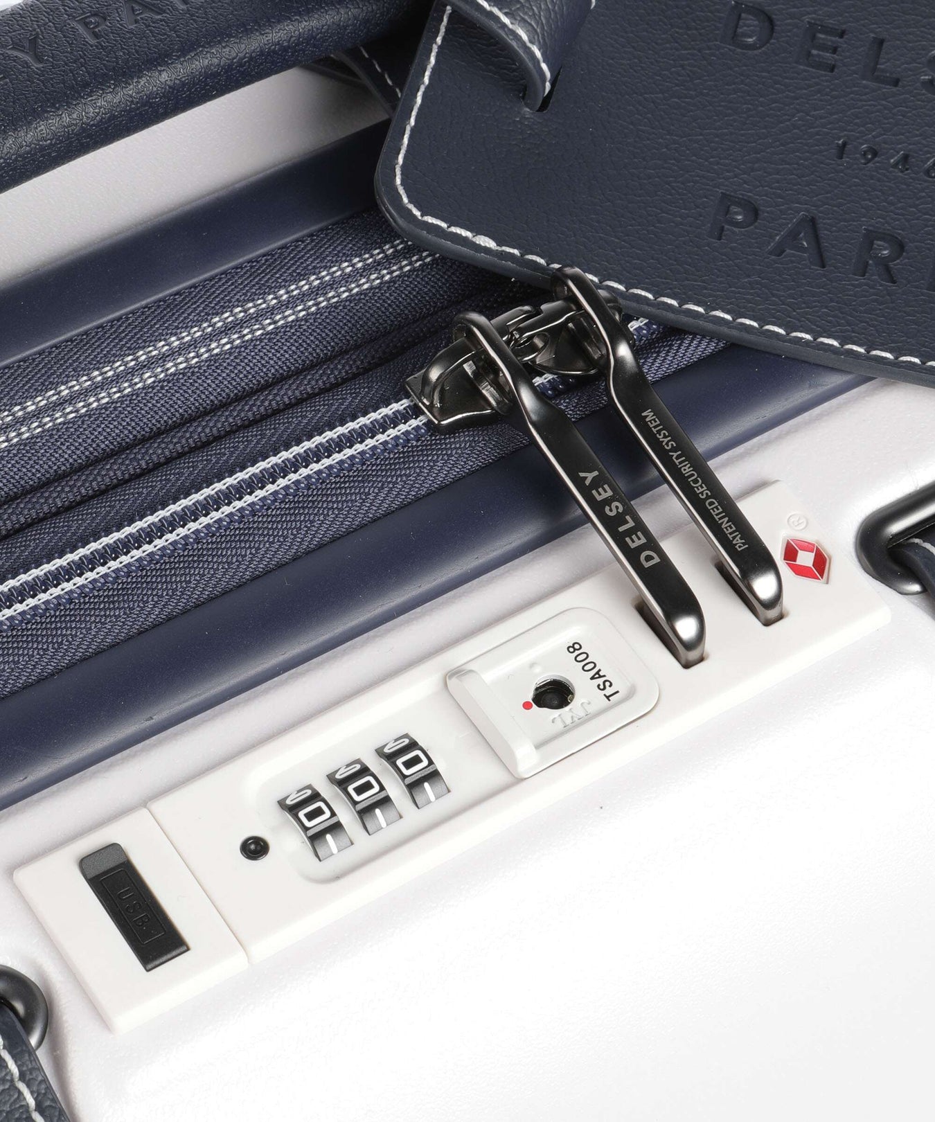 Delsey Paris Cadence Spinner (4 wheels) elfenbein/blau