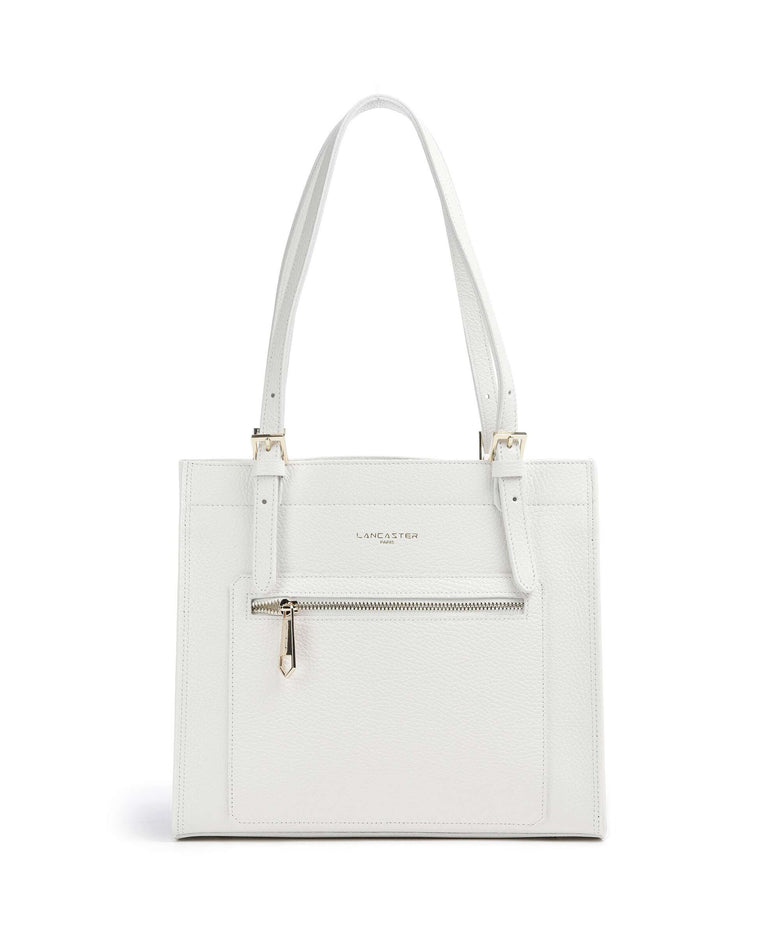 Lancaster Foulonne Double Tote bag blanc/nude