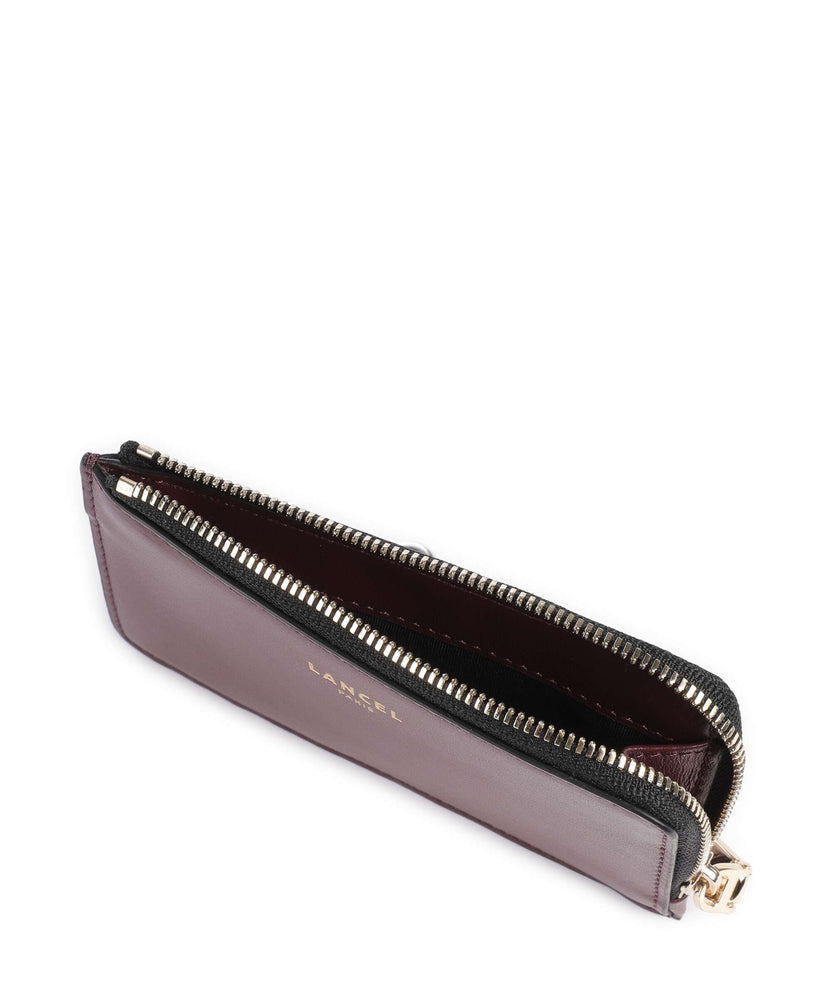 Lancel Origami Credit card holder cassis