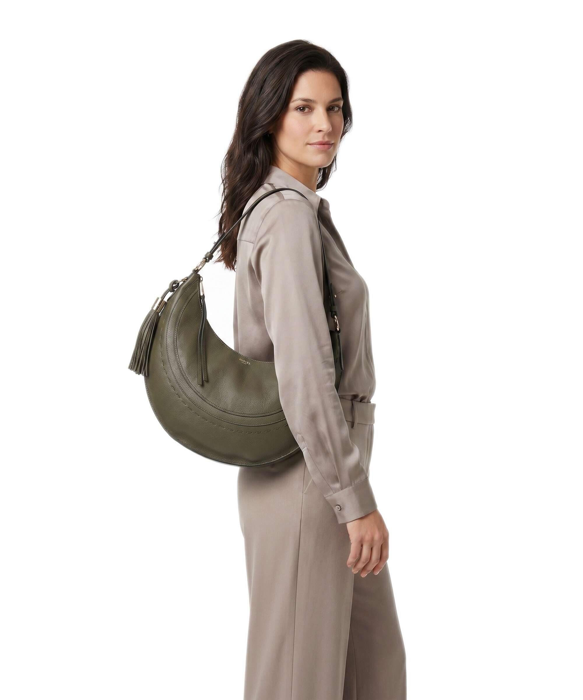 Lancel Hobohème M Hobo bag dark khaki