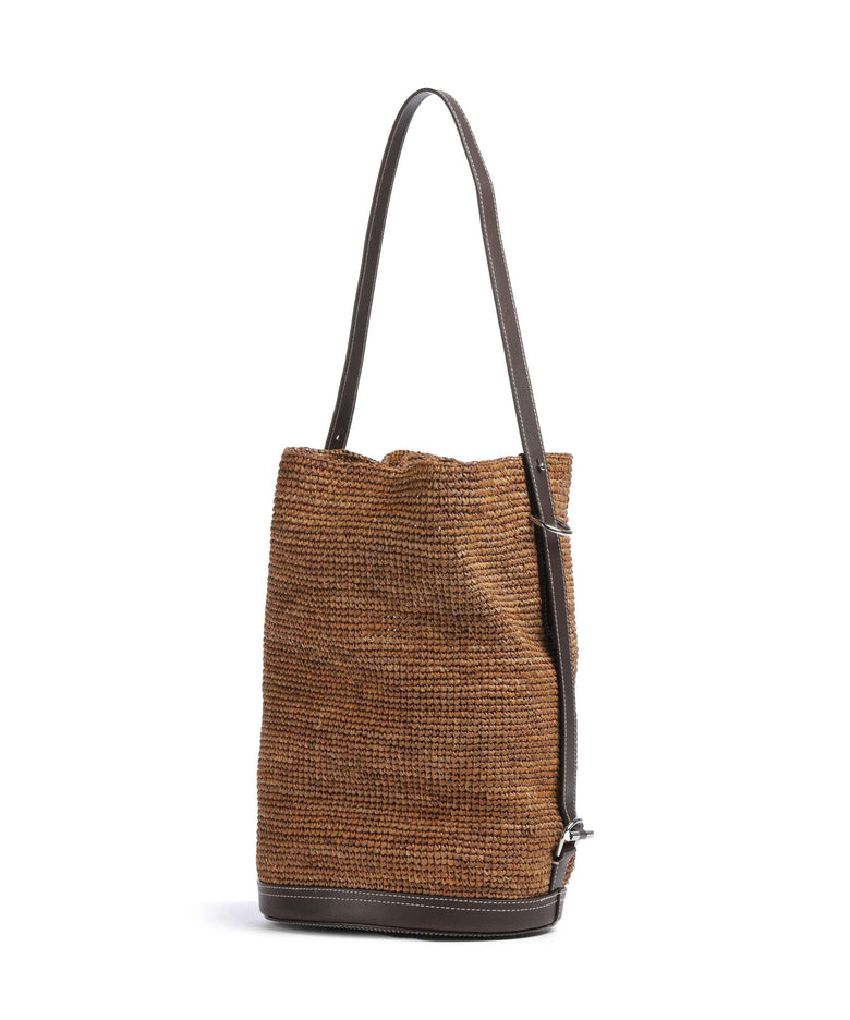 Polo Ralph Lauren Raffia Bucket bag toasted almond/chocolate