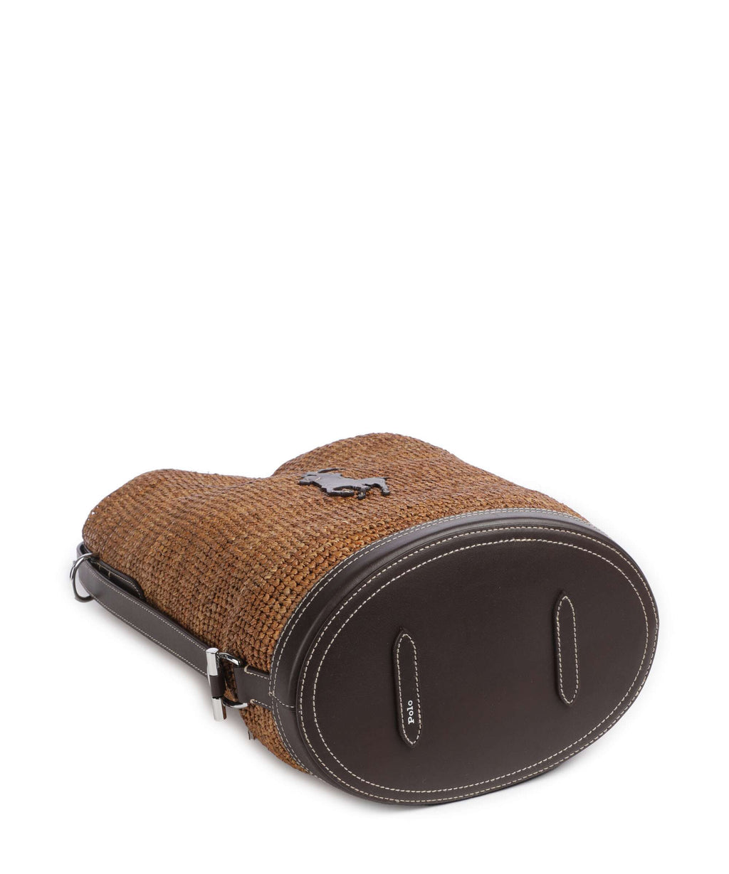 Polo Ralph Lauren Raffia Bucket bag toasted almond/chocolate