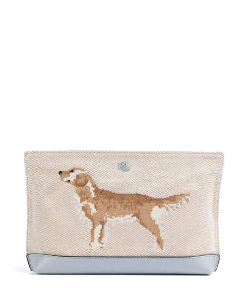 Lauren Ralph Lauren Cosmetic bag natural/buff canvas/alpine blue