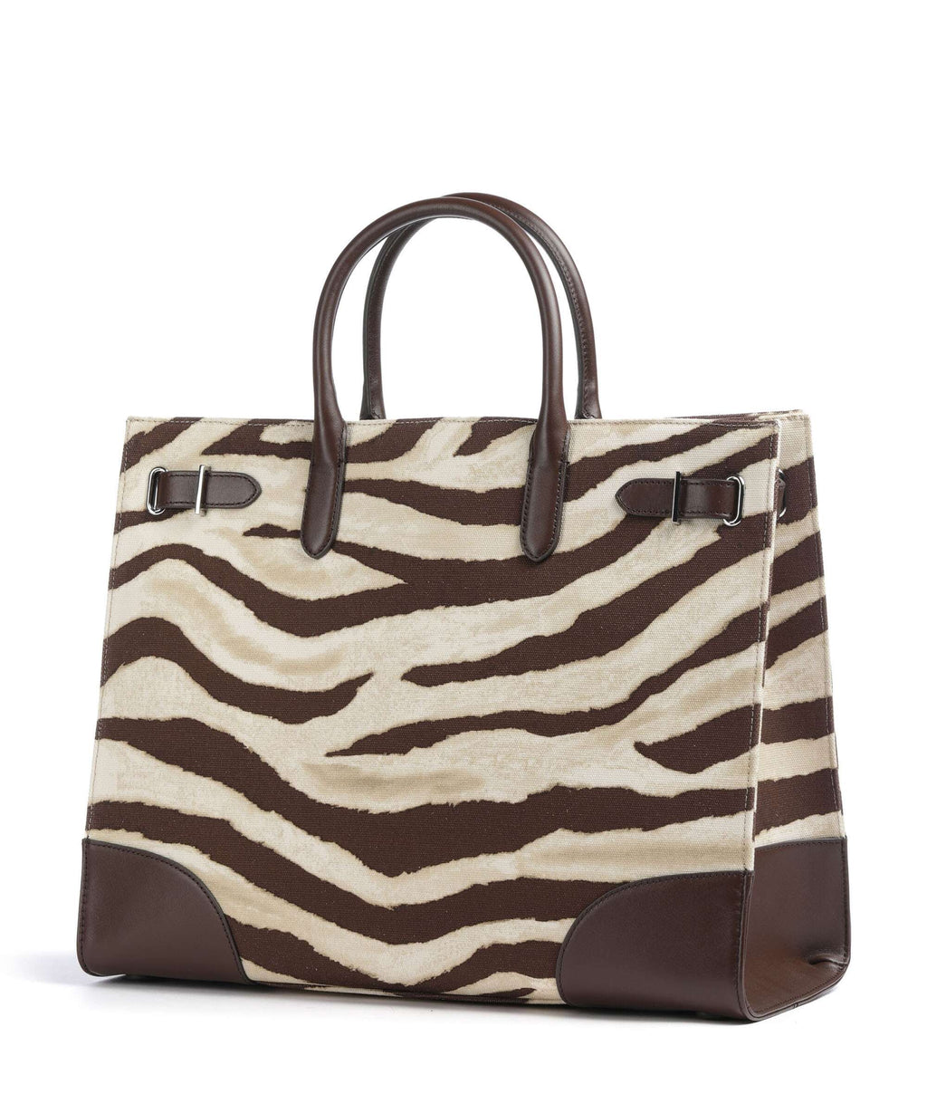 Lauren Ralph Lauren Devyn 42 Handbag zebra/dark hickory