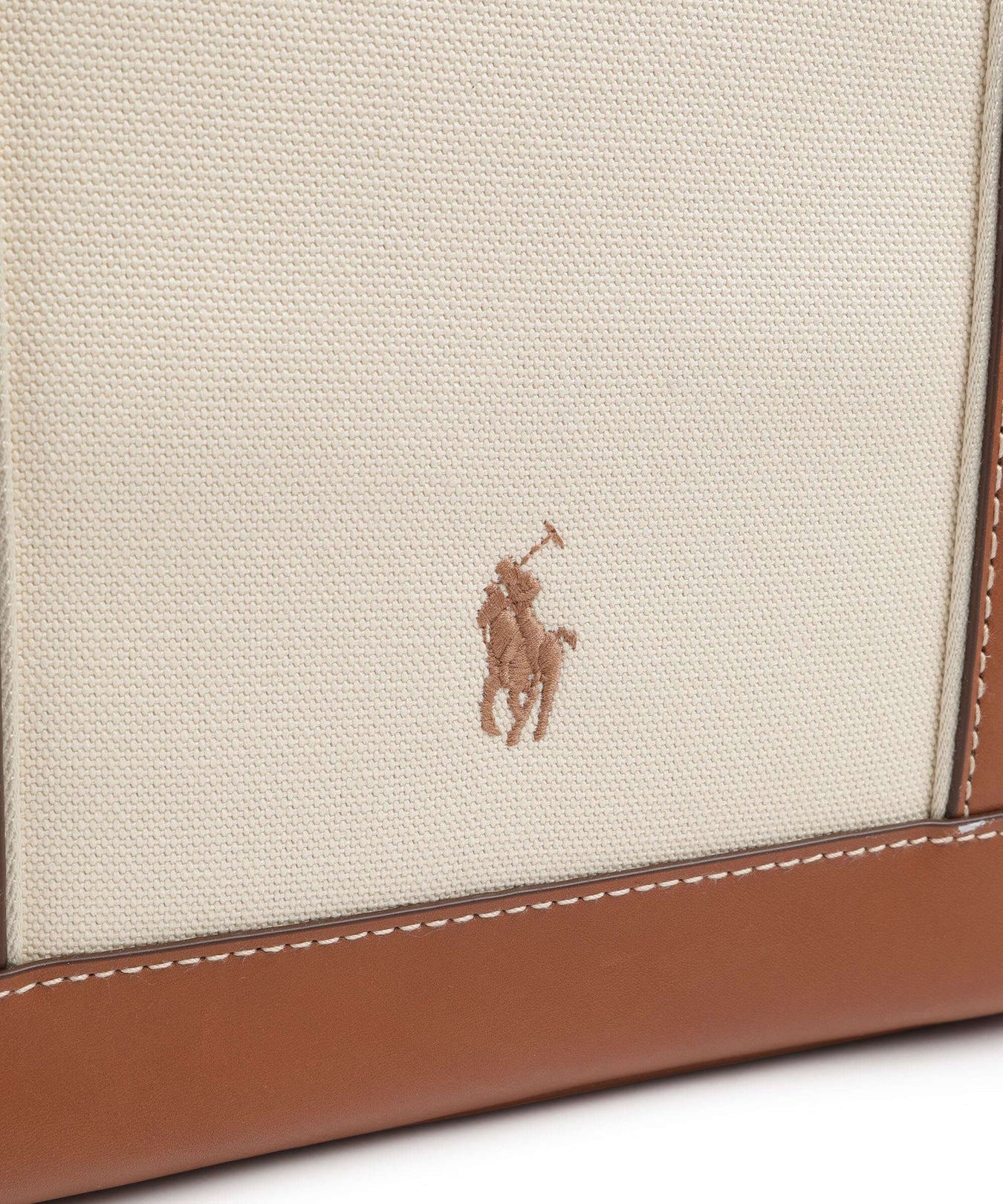 Polo Ralph Lauren Canvas Medium Tote bag ecru/cuoio