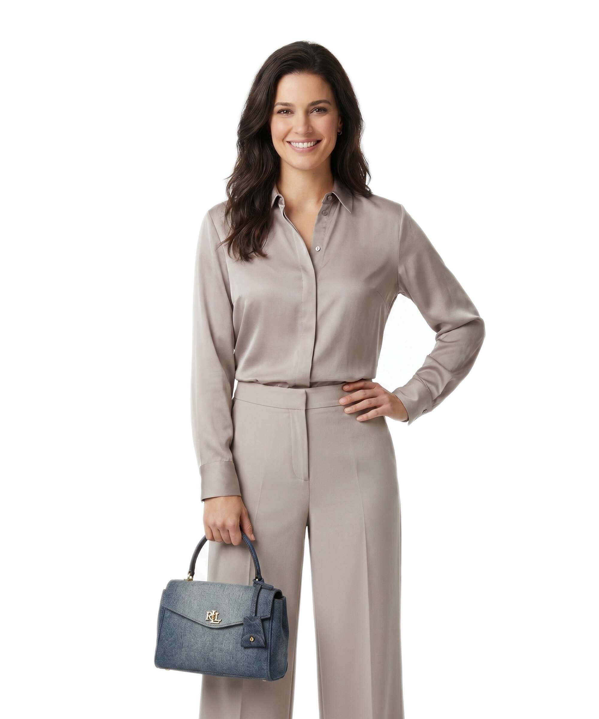 Lauren Ralph Lauren Farrah Small Handbag oxford blue/lauren tan