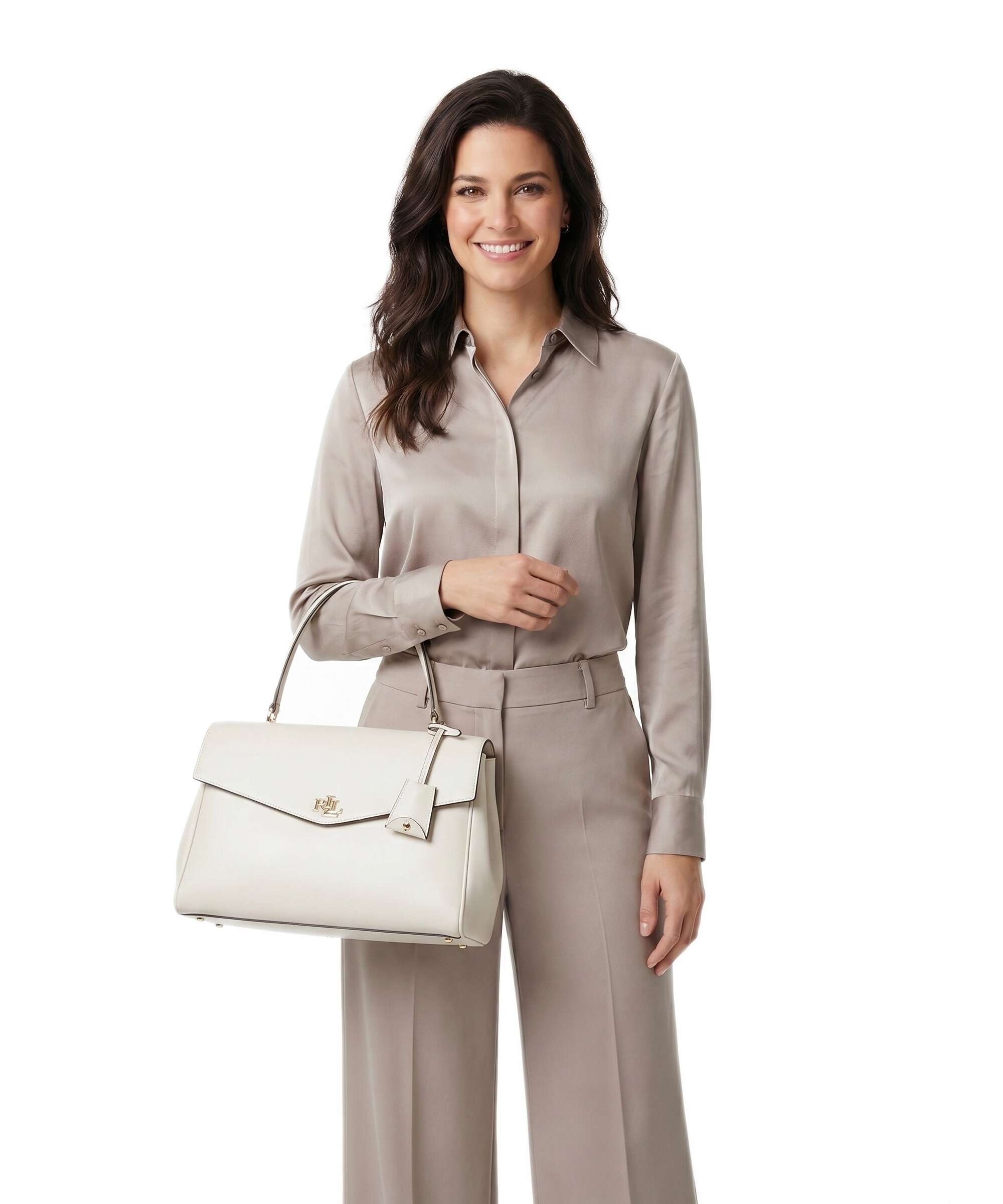 Lauren Ralph Lauren Farrah Medium Handbag soft white