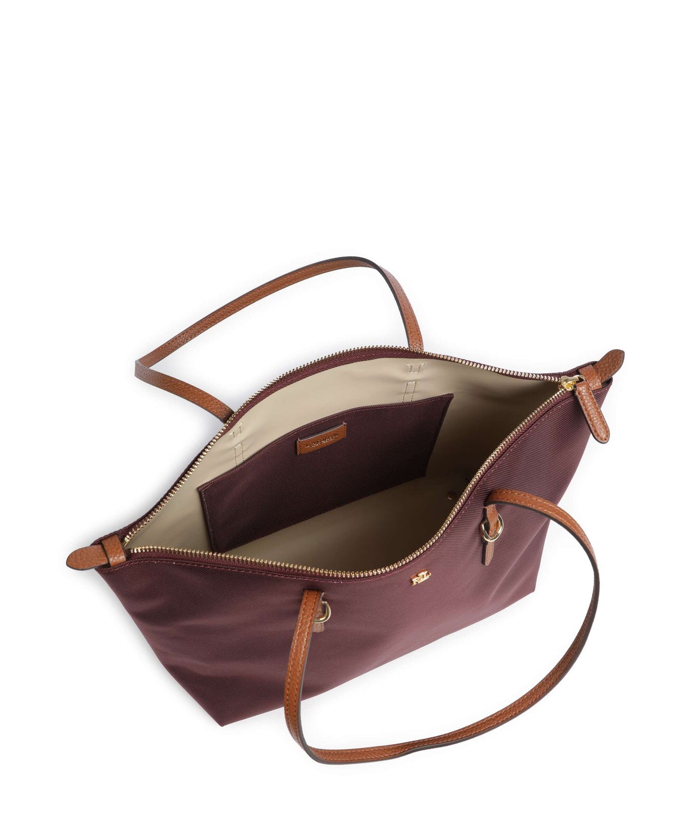 Lauren Ralph Lauren Keaton 26 Tote bag dark garnet/lauren tan