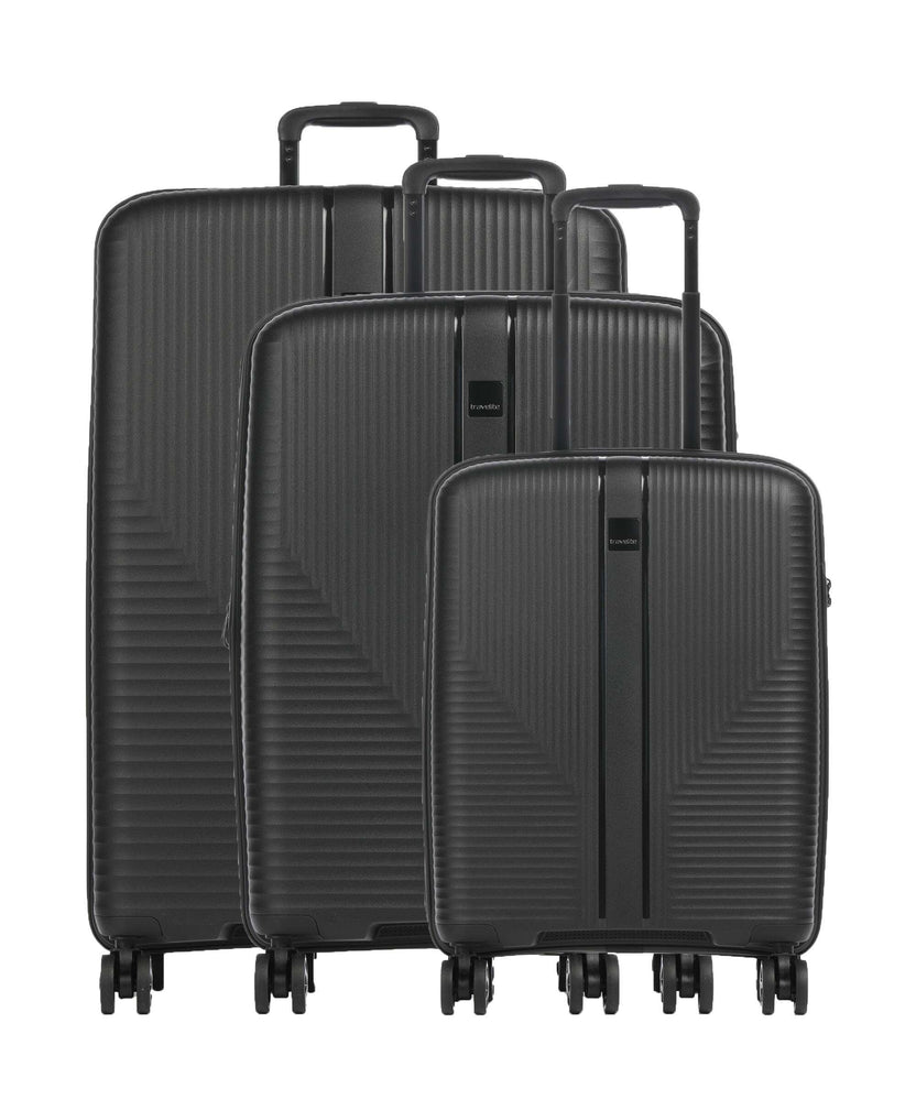 Travelite Air Stripe Suitcase set (4 wheels) black