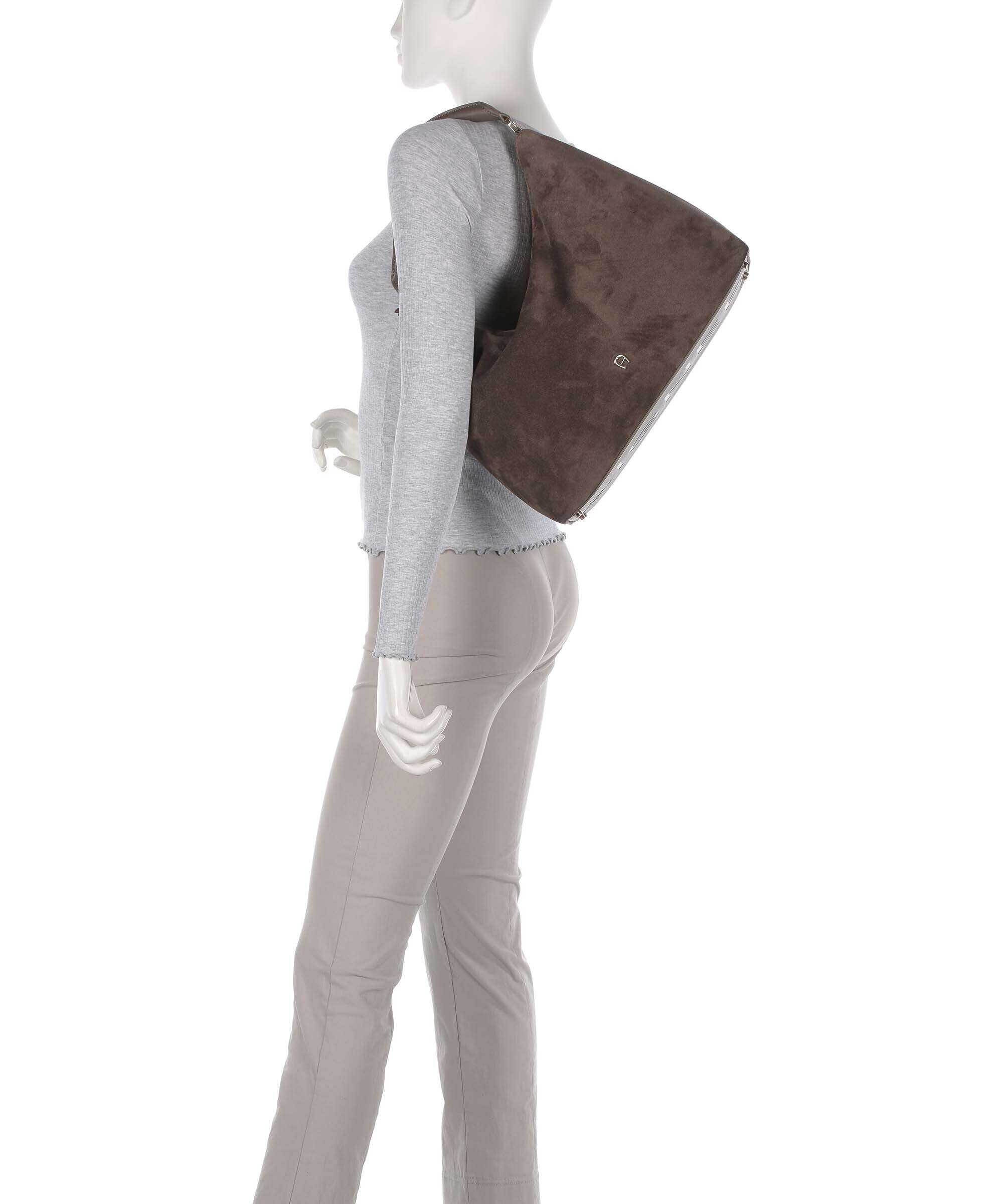 Aigner Zita M Hobo bag coal brown