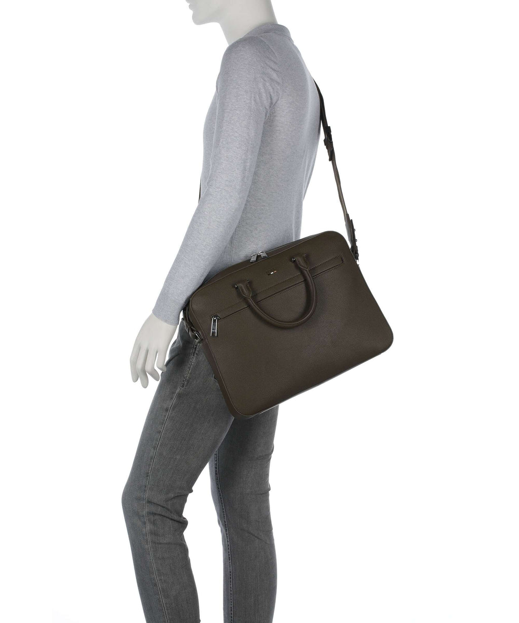 BOSS Ray Briefcase open green