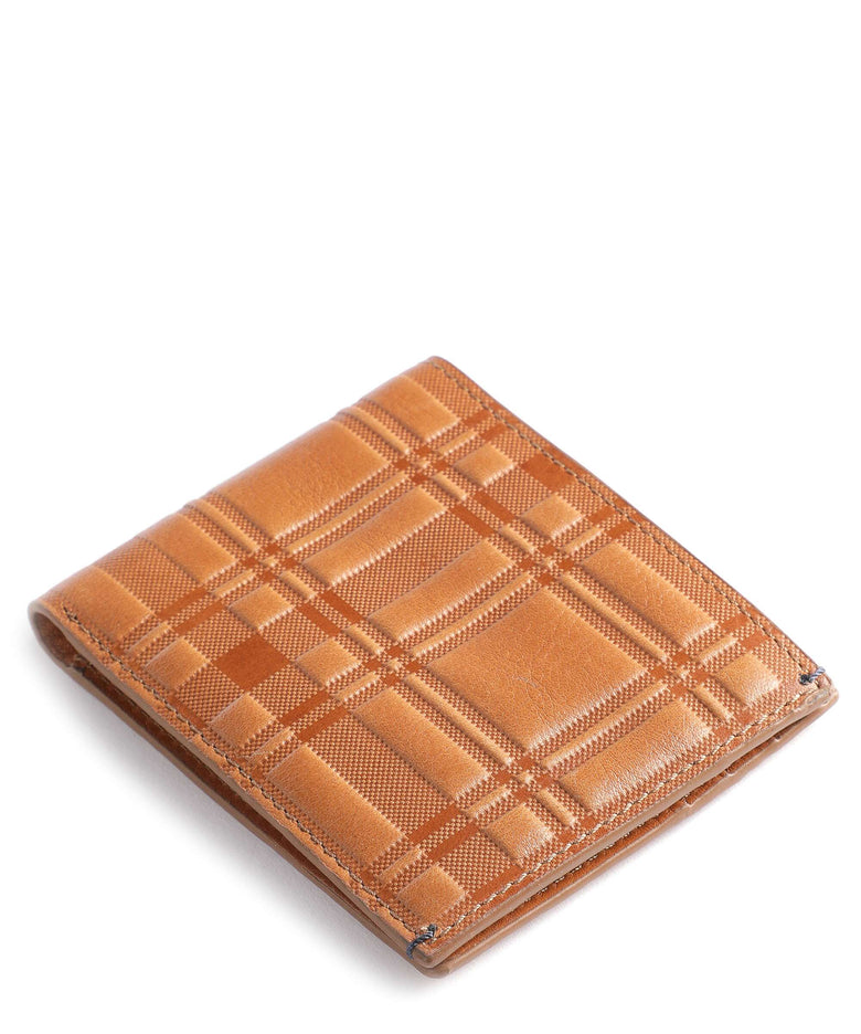 Fossil Bronson Bifold BRONSON Credit card holder camel plaid emboss