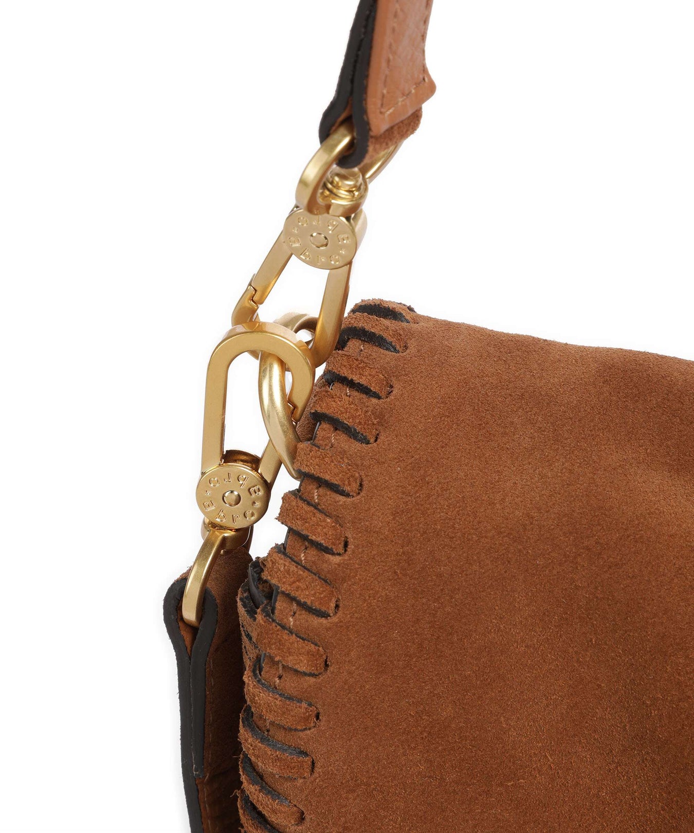 Abro Suede Temi Stitch Shoulder bag cuoio