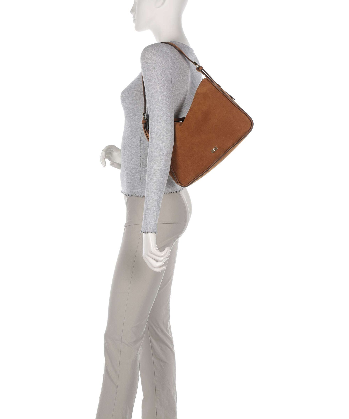 Abro Suede Best Friend Hobo bag cuoio