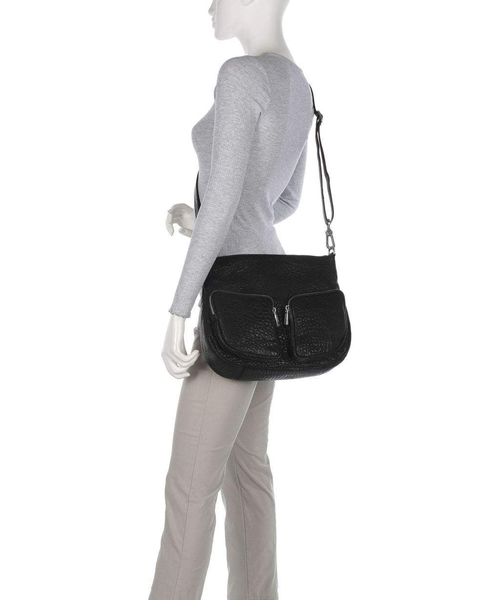 Abro Bubble Cargo Hobo bag black/nickel