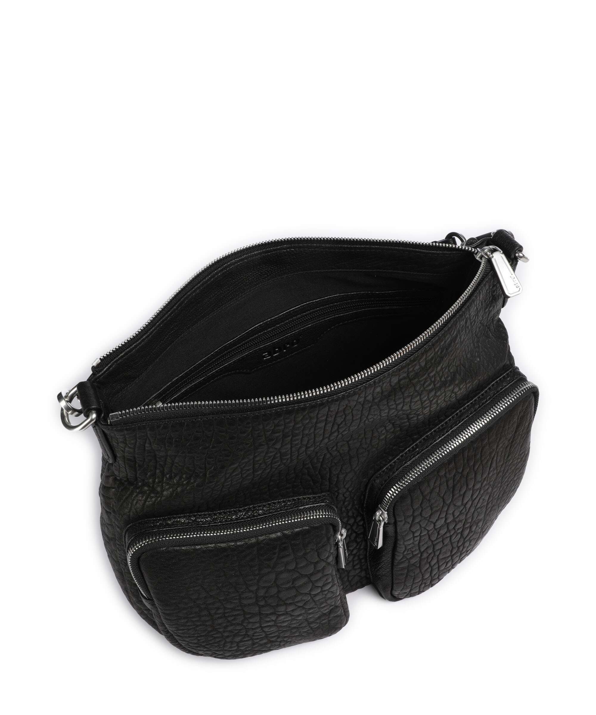 Abro Bubble Cargo Hobo bag black/nickel