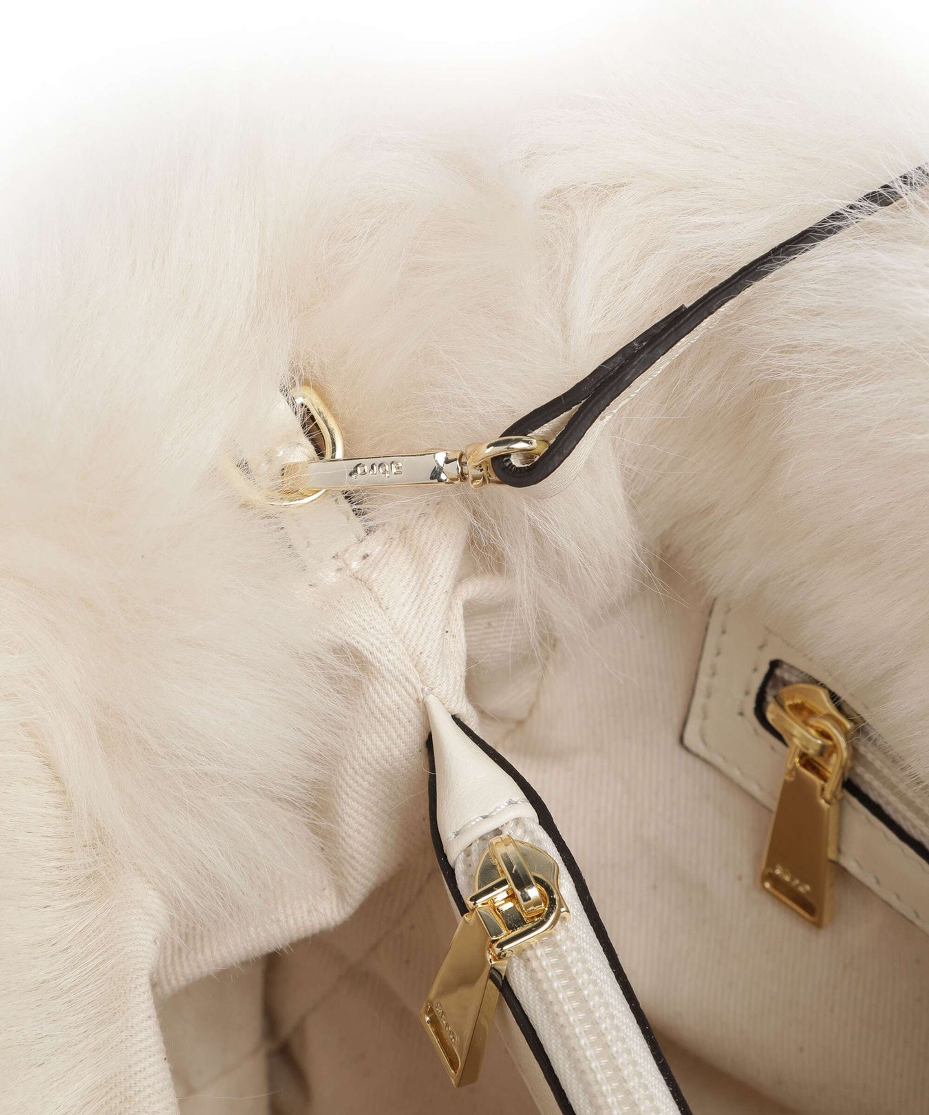 Abro Shearling Noelle Handbag beige