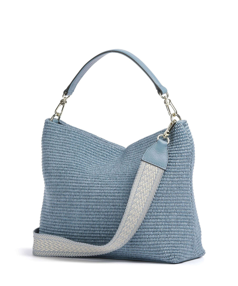 Abro Raffia Kaia Hobo bag light blue/fairy