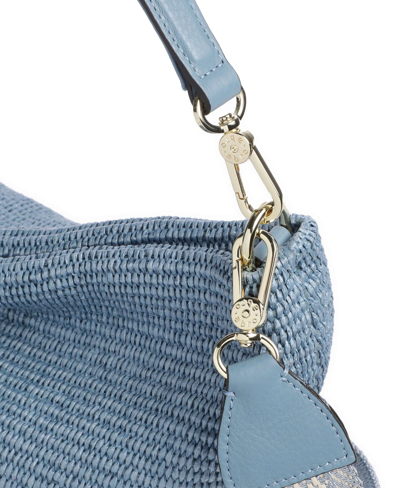 Abro Raffia Kaia Hobo bag light blue/fairy