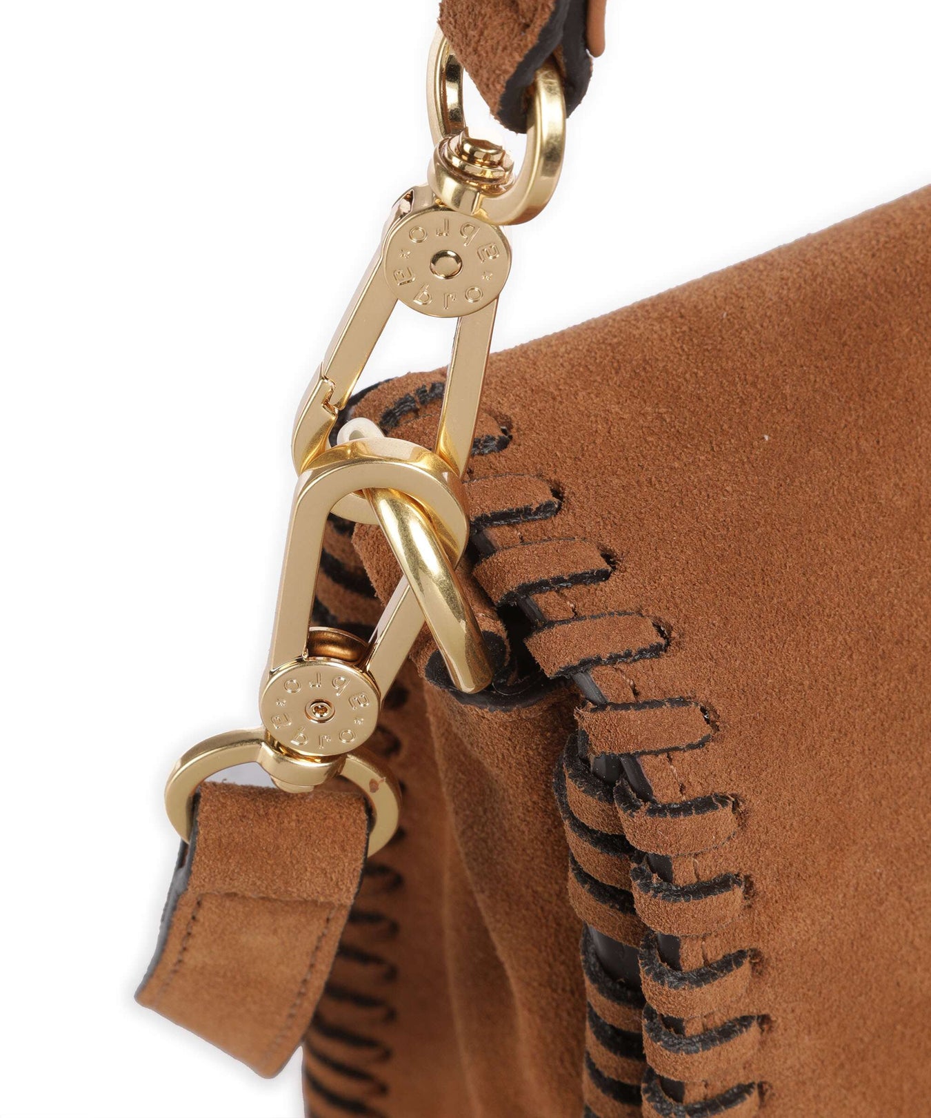 Abro Suede Temi Stitch Shoulder bag cuoio