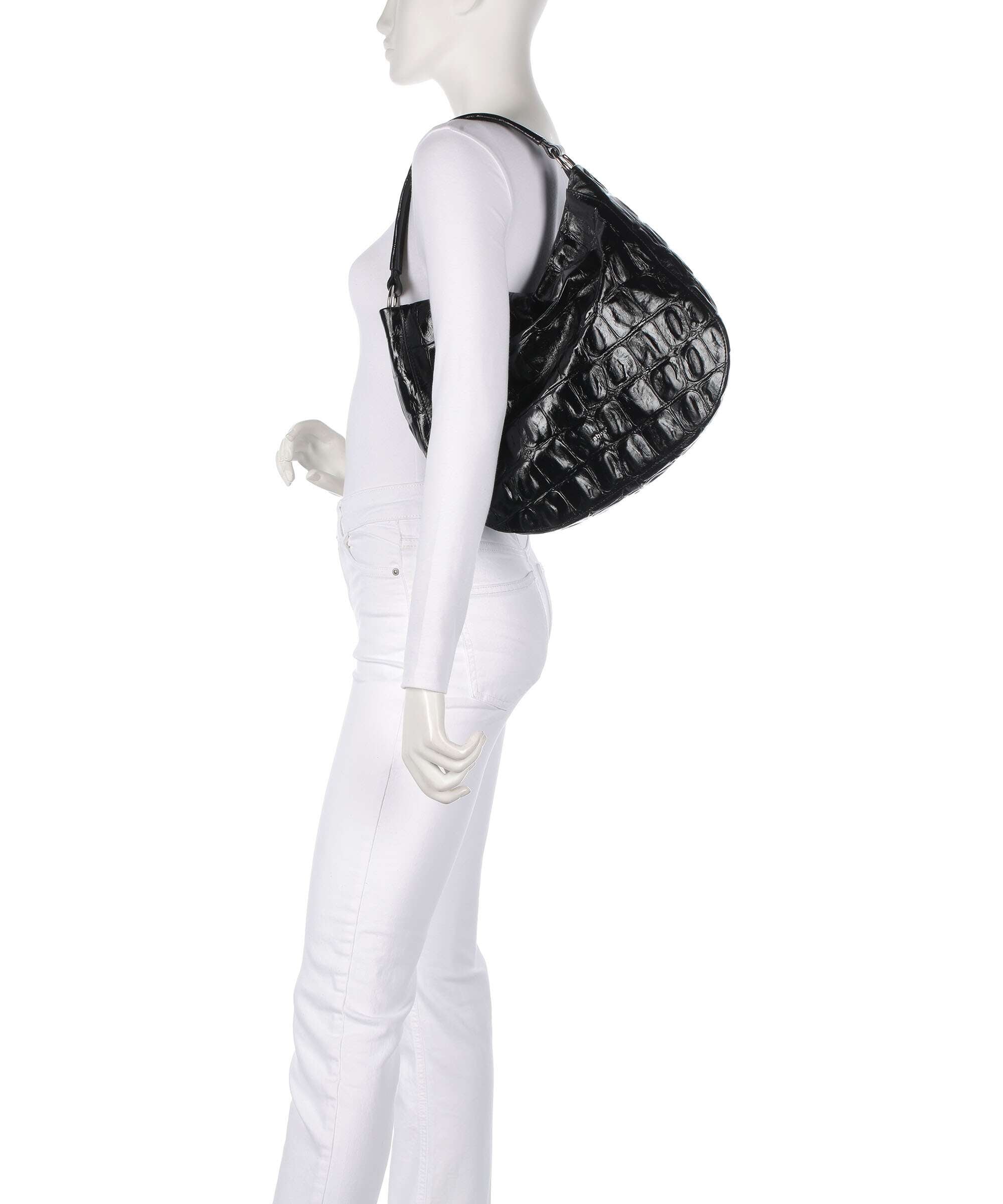 Abro Maxi Cocco Mia Hobo bag black/nickel
